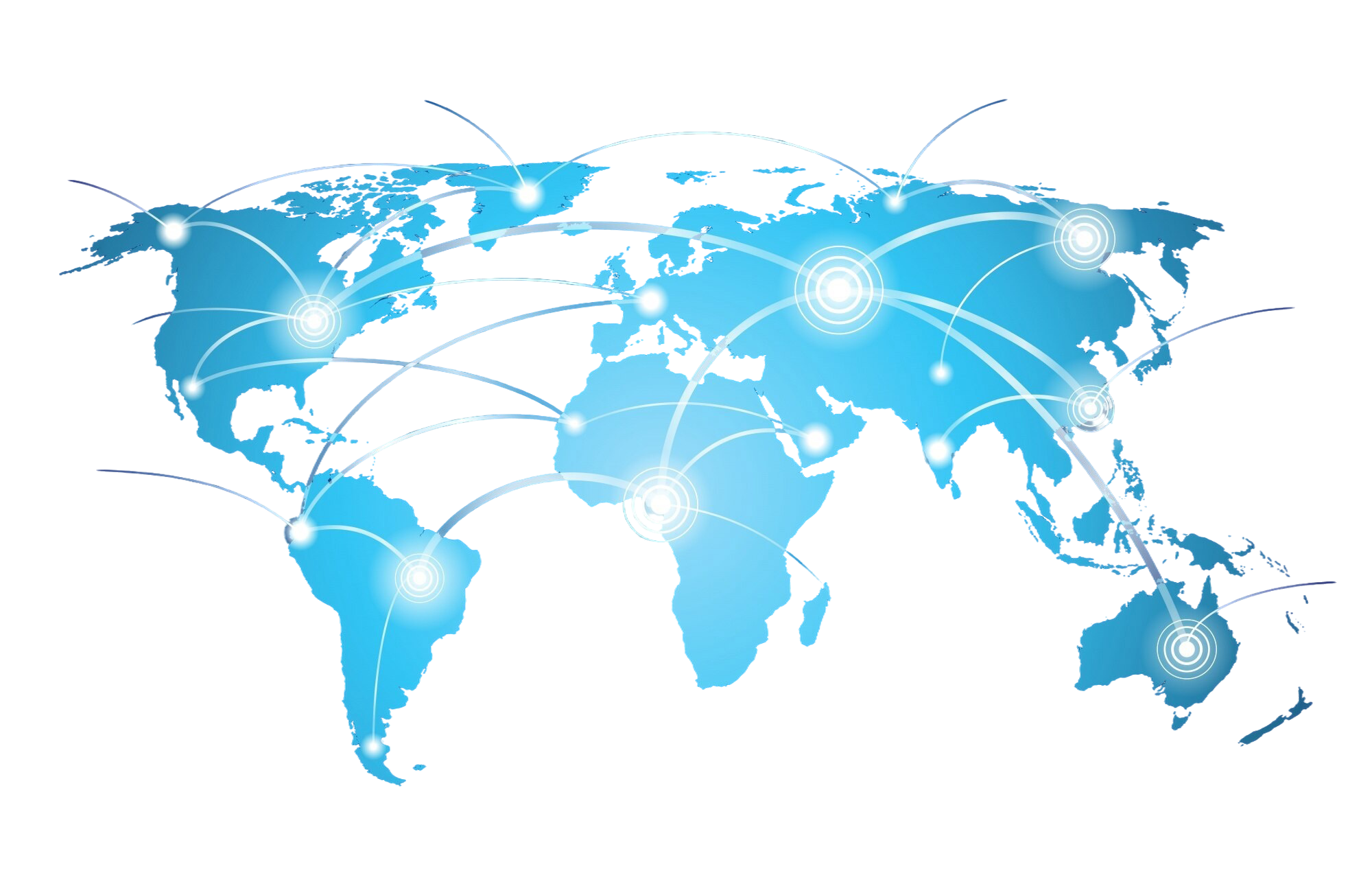 Global map showing H2C's international presence